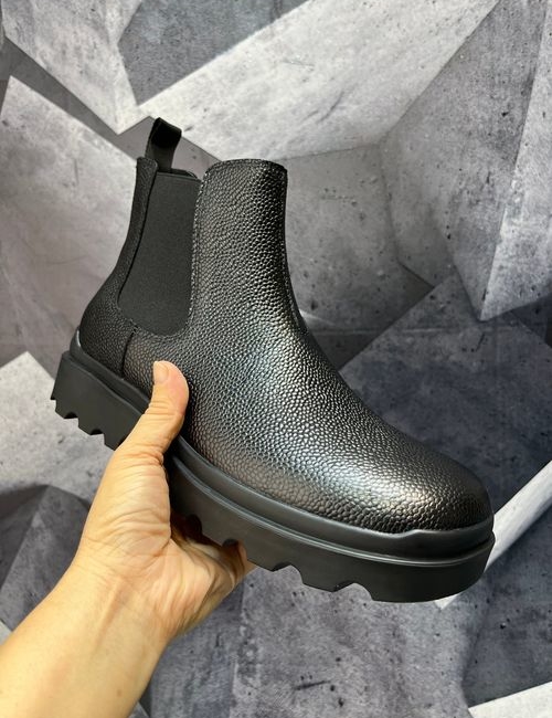 Prada Derby Leather Chelsea Boots With Logo