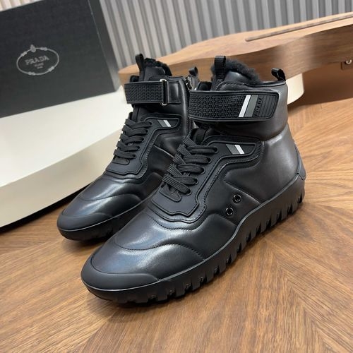 Prada Toblach High-top Wool Lined Sneakers