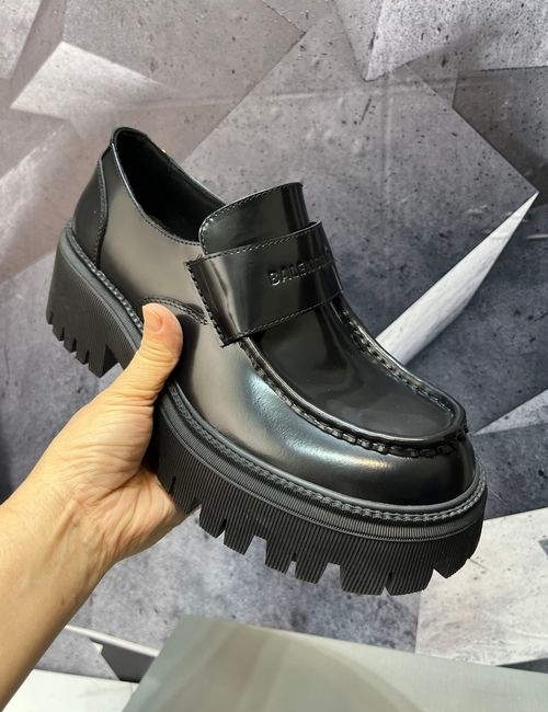 Balenciaga Embossed Leather Loafers