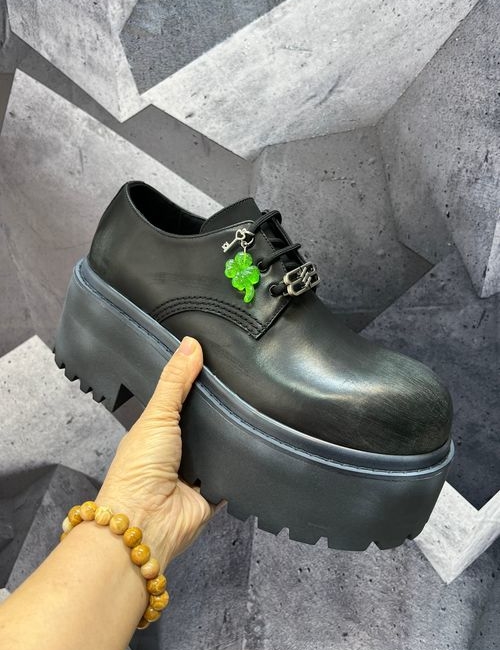 Balenciaga Strike Venom Vintage Leather Derby Shoes