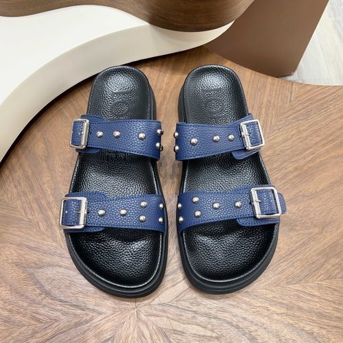 Loewe Rivet Double Strap Platform Slides