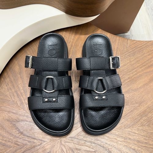 Loewe Rivet Double Strap Platform Slides