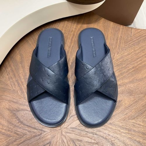 Bottega Veneta BV Ostrich Pattern Cowhide Slide Slippers Non-slip Sole