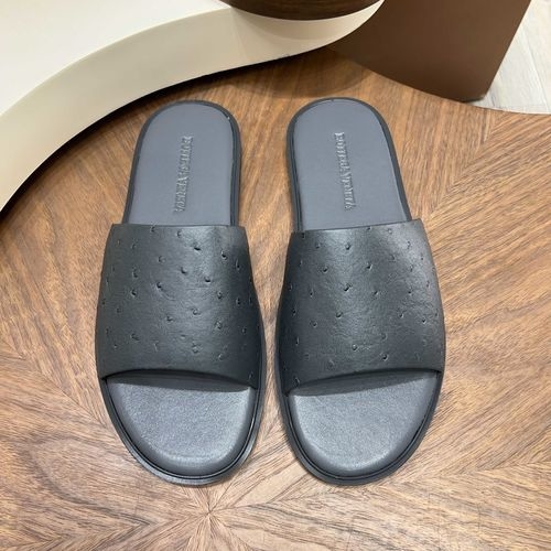 Bottega Veneta BV Ostrich Pattern Cowhide Slide Slippers Non-slip Sole