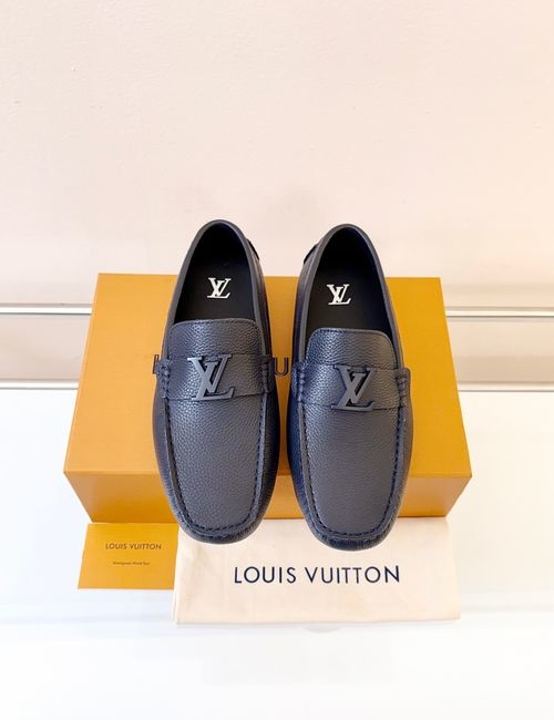 Louis Vuitton LV Moccasin Driving Shoes Classic Pattern Leather Upper