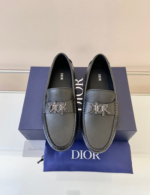 Tods Litchi Grain Suede Leather Loafers