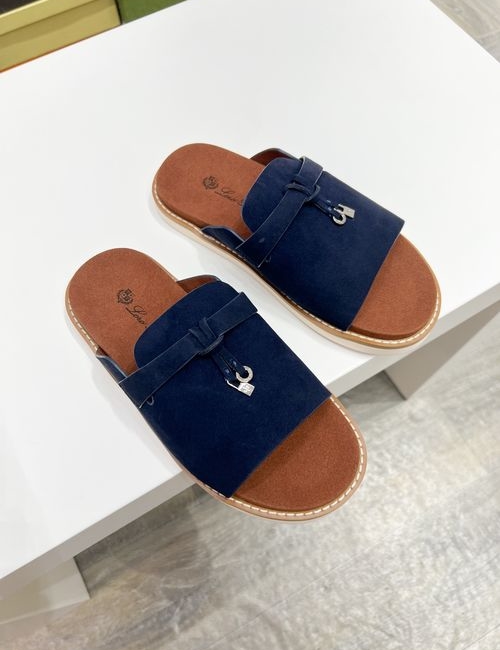 Loro Piana LP Summer Walk Cross Strap Mule Slippers