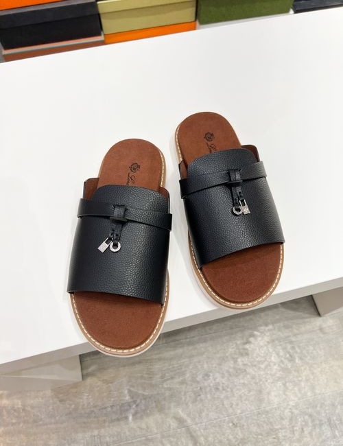 Loro Piana LP Summer Walk Cross Strap Mule Slippers
