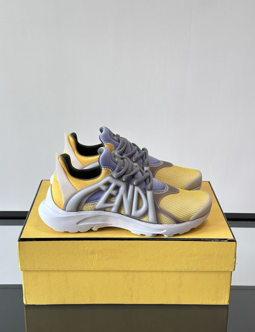 Fendi Tag Mesh Running Shoes With Rubber Sole
