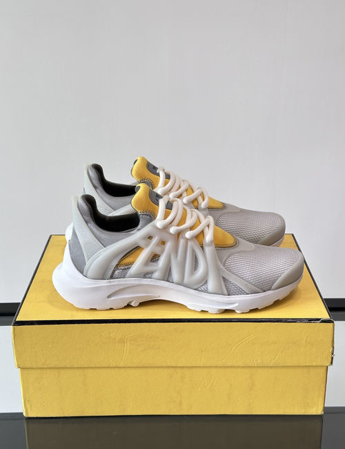 Fendi Tag Mesh Running Shoes With Rubber Sole