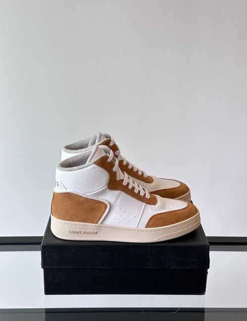 Yves Saint Laurent YSL High-Top Lace-Up Sneakers With Soft Towel Lining And Comfort Insole