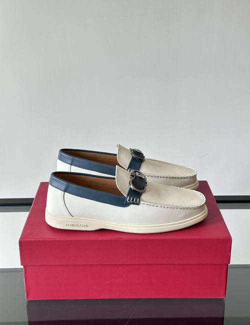 Ferragamo Driving Loafers Imported Calfskin Non-slip Sole