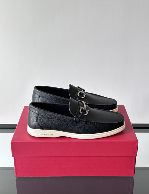Ferragamo Driving Loafers Imported Calfskin Non-slip Sole