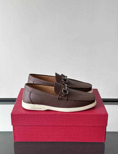 Ferragamo Driving Loafers Imported Calfskin Non-slip Sole