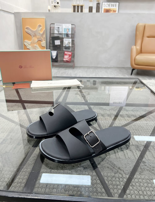 Loro Piana LP Cowhide Stitched Casual Slippers