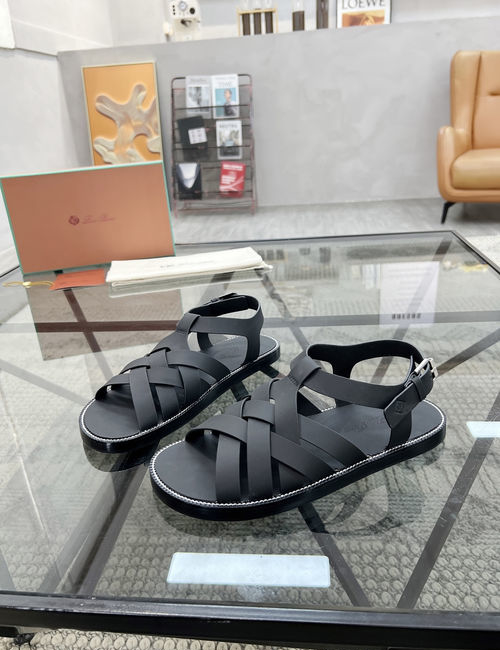 Loro Piana LP Cowhide Stitched Casual Slippers