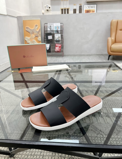 Loro Piana LP Cowhide Stitched Casual Slippers