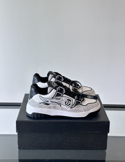 Philipp Plein Rhinestone Embellished Leather Low-top Sneakers