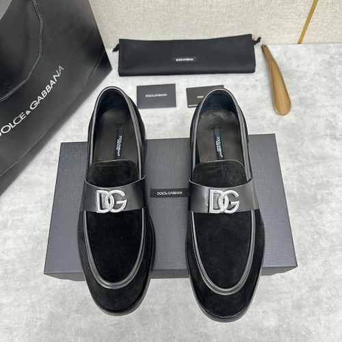 Dolce & Gabbana DG Moccasin Loafer Shoes Leather Upper Leather Lining Rubber Sole