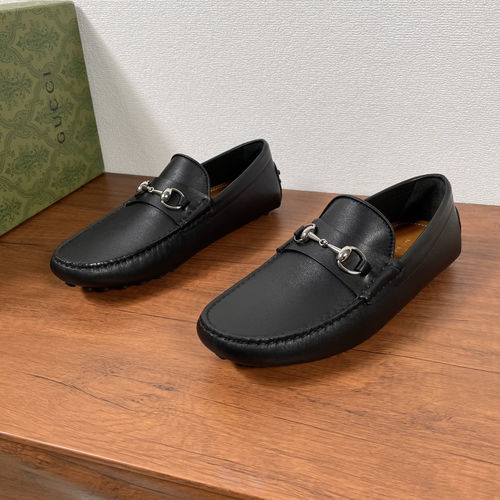 Gucci Smooth Leather Horsebit Loafers Black