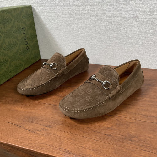 Gucci Embossed Leather Horsebit Loafers
