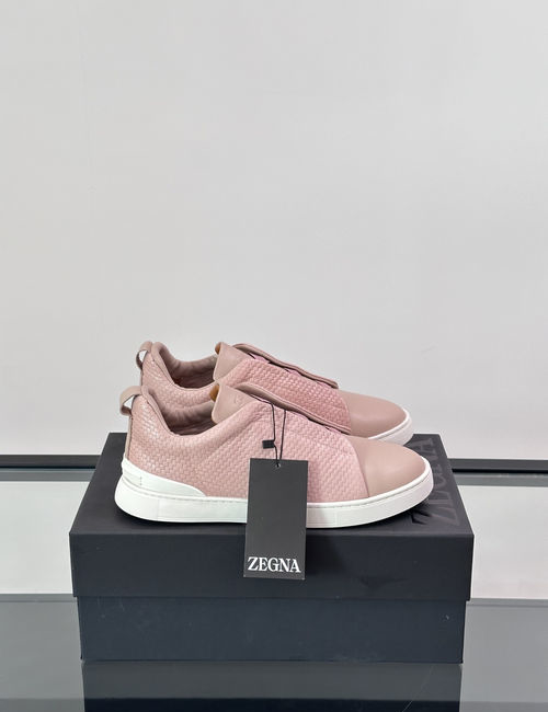 Zegna Low-top Leather Sneakers Non-slip Rubber Sole