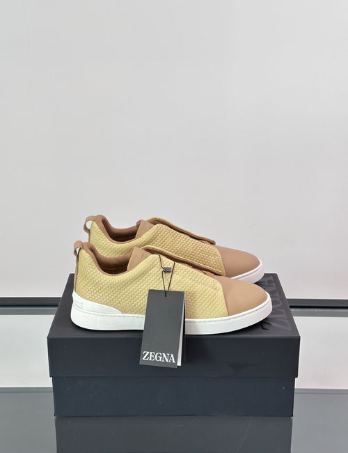 Zegna Low-top Leather Sneakers Non-slip Rubber Sole