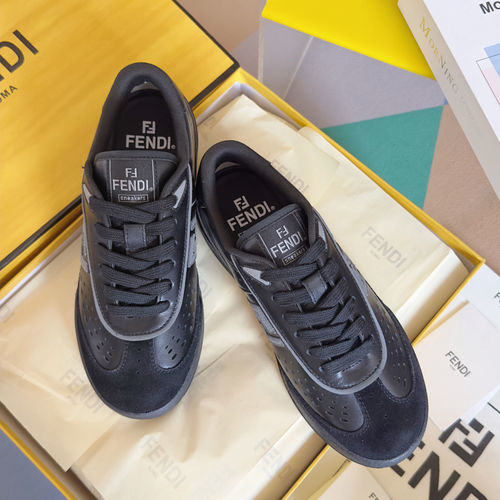 Fendi Match Perforated Leather Sneakers
