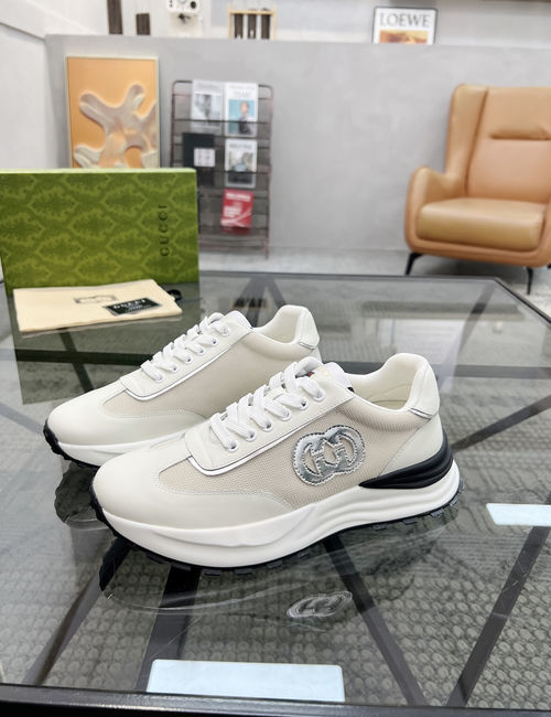 Gucci Mesh-paneled Sneakers With Air-cushion Sole