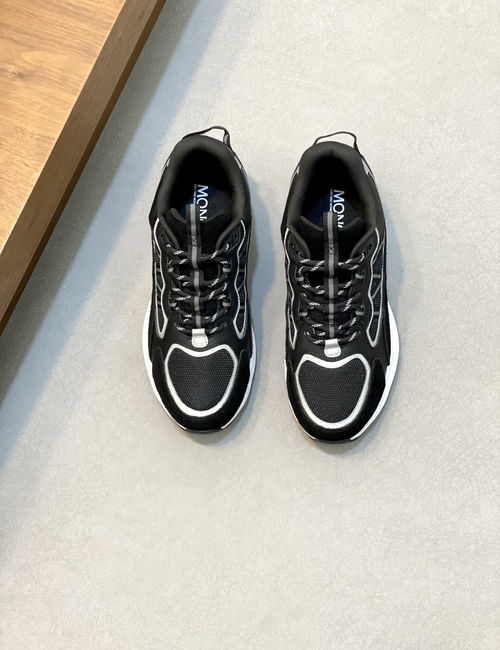 Moncler Spliced Leather Rubber Sole Sneakers