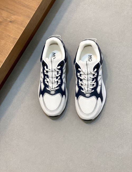 Moncler Spliced Leather Rubber Sole Sneakers