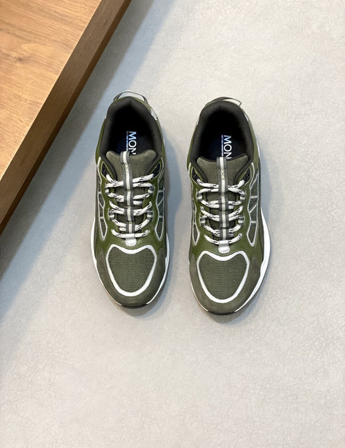 Moncler Spliced Leather Rubber Sole Sneakers