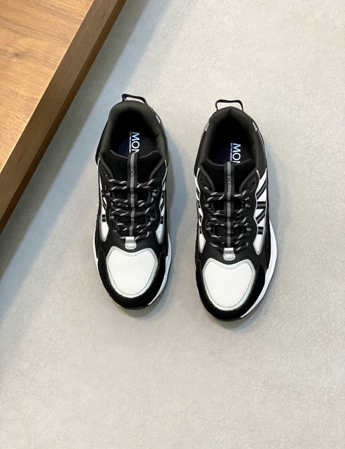 Moncler Spliced Leather Rubber Sole Sneakers