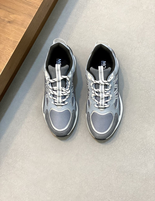 Moncler Spliced Leather Rubber Sole Sneakers
