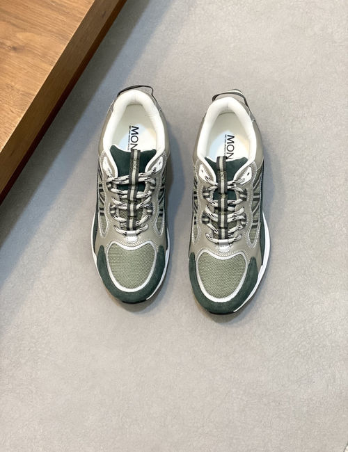 Moncler Spliced Leather Rubber Sole Sneakers