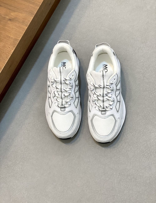 Moncler Spliced Leather Rubber Sole Sneakers