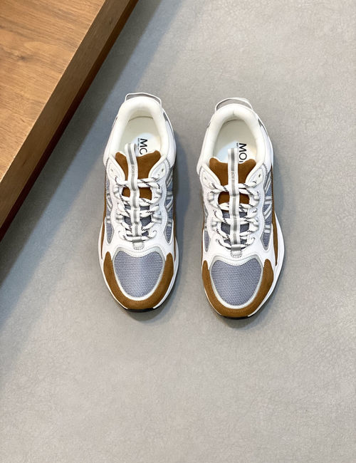 Moncler Spliced Leather Rubber Sole Sneakers