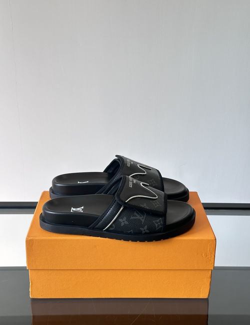 Louis Vuitton LV Cowhide Velcro Slides With Non-slip Sole