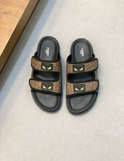 Fendi Hardware Decor Slide Sandals