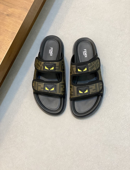 Fendi Hardware Decor Slide Sandals