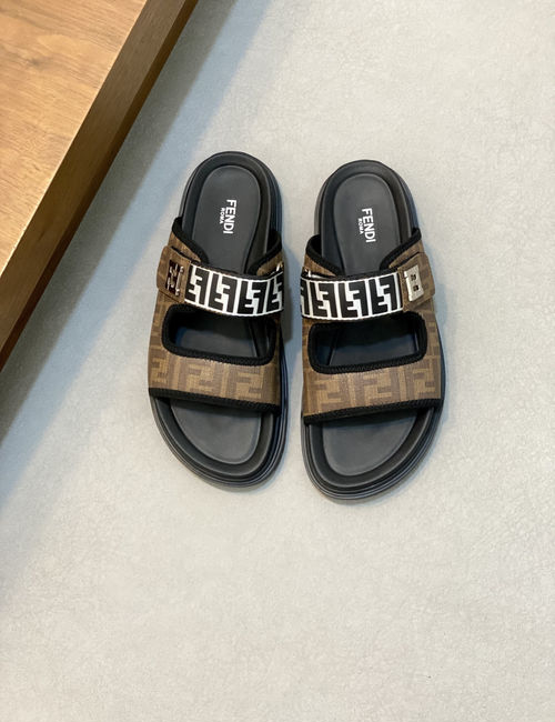 Fendi Hardware Decor Slide Sandals
