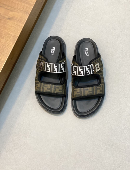 Fendi Hardware Decor Slide Sandals