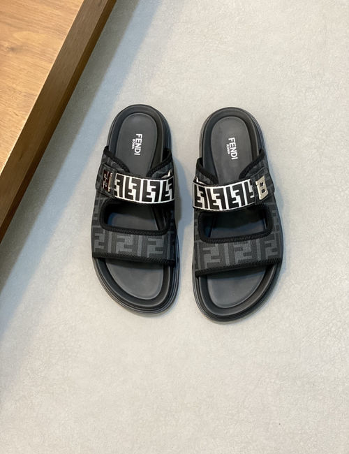 Fendi Hardware Decor Slide Sandals