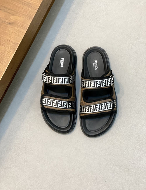 Fendi Hardware Decor Slide Sandals