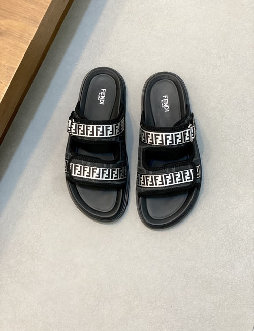 Fendi Hardware Decor Slide Sandals