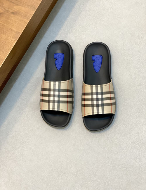 Burberry Plaid Slides With Original Sole