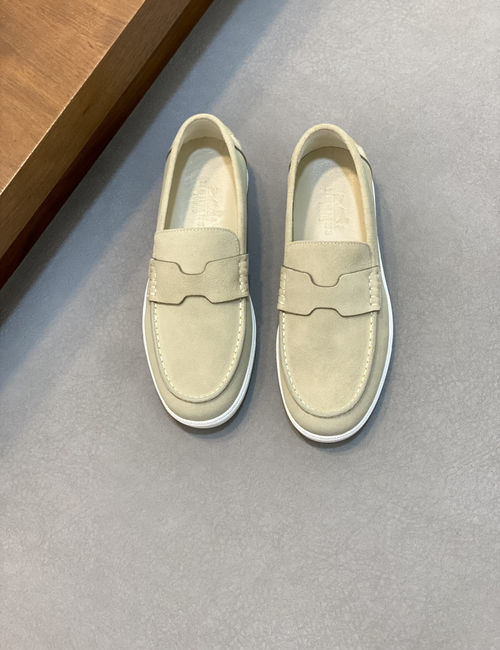 Hermes Stitched Leather Loafers With EVA Outsole