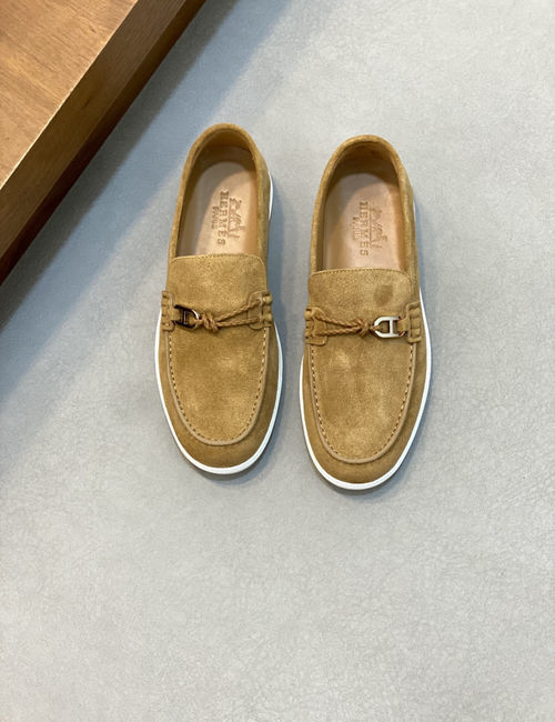 Hermes Stitched Leather Loafers With EVA Outsole
