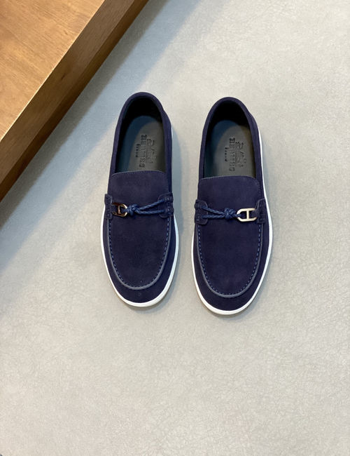 Hermes Stitched Leather Loafers With EVA Outsole