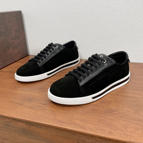 Stefano Ricci Suede Leather Casual Sneakers Black
